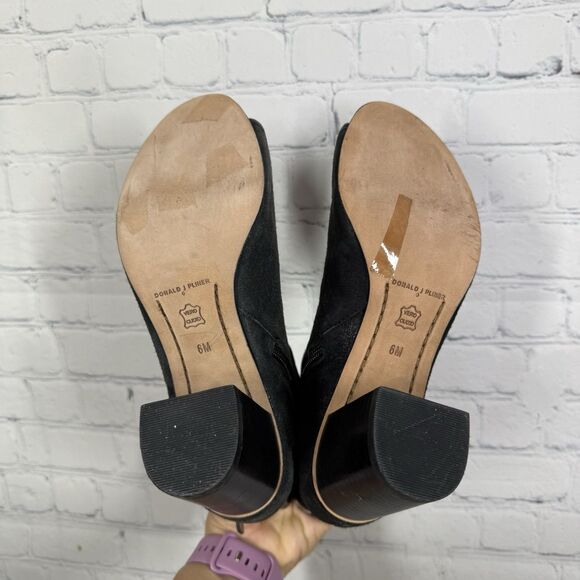 Donald Pliner Ankle Peep Booties Sandals Leather Suede Size 6 Buckle Biker Punk - Picture 8 of 11